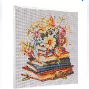 Viral Colorful Floral and Books Diamond Art Kit